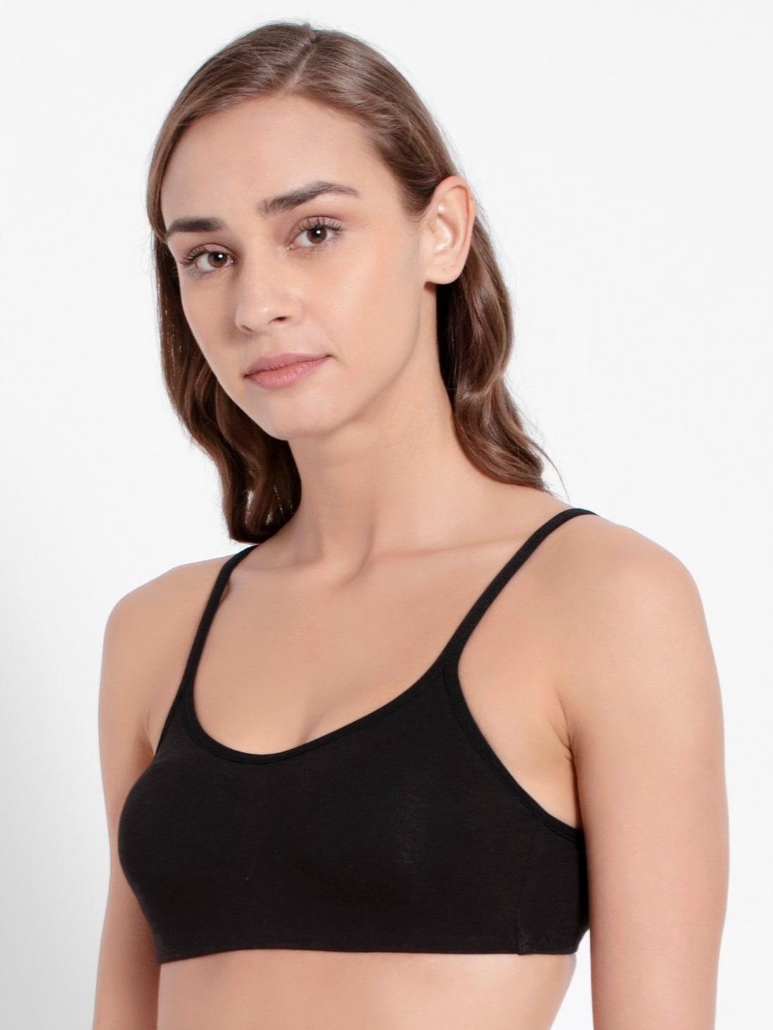 Jockey  Women's Wirefree Non Padded Super Combed Cotton Elastane Stretch Full Coverage Beginners Bra with Adjustable Straps