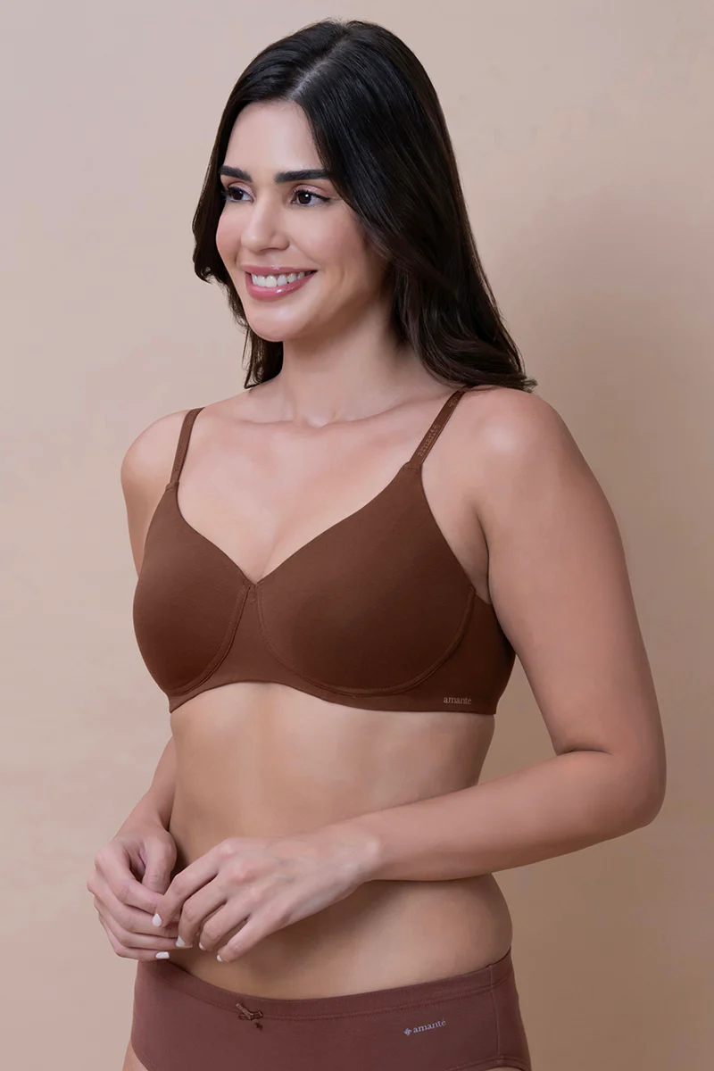 Amante  Breathable Easy Padded Wired Cotton Bra