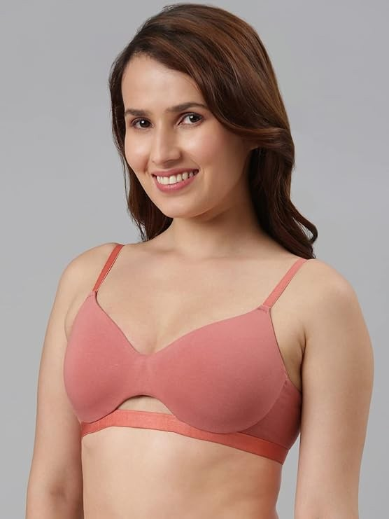 Enamor Innovations Cloudsoft, Invisi Neckline Women's Cotton Everyday T-Shirt Bra - Padded, Wirefree, Medium Coverage