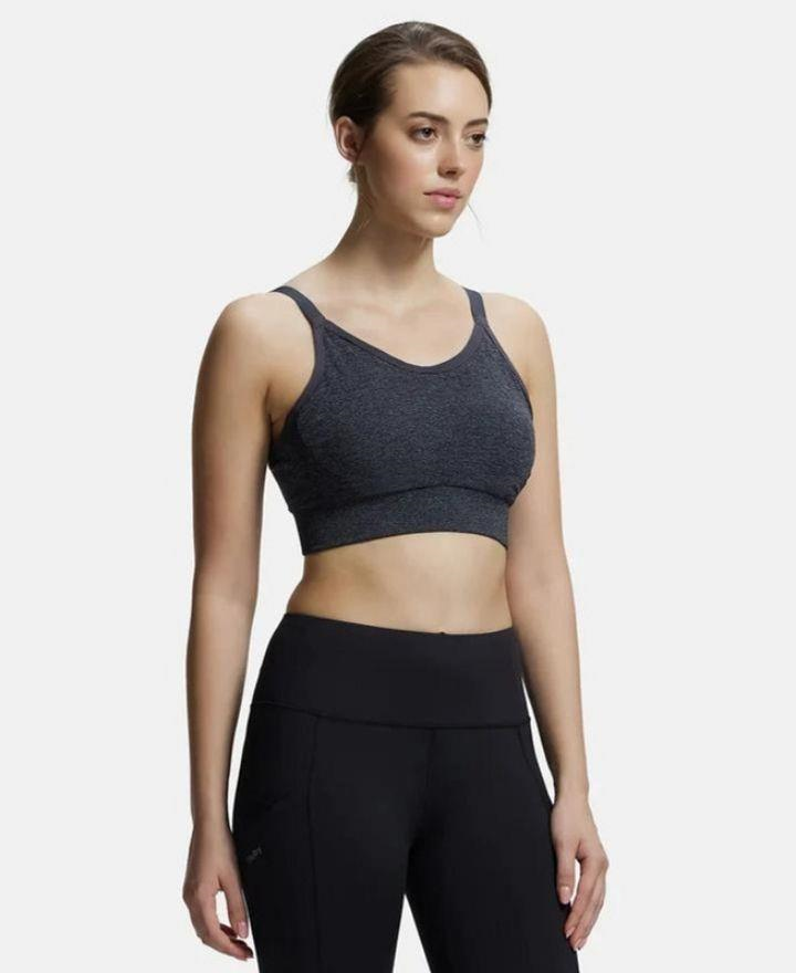 Jockey MI17 Sports Bra | Wirefree | Padded | Racer Back Styling | Recycled Polyester Fabric with StayFresh Treatment
