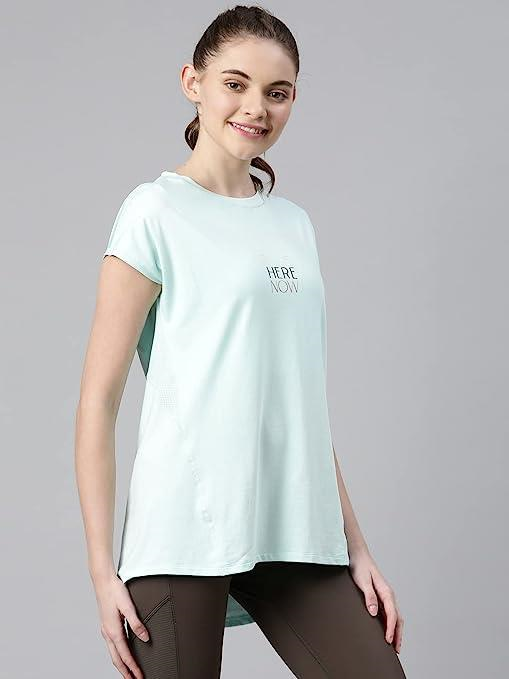 ENAMORE LADIES T-SHIRT R-NECK  DRY FIT COTTON SPANDEX WITH ANTIMICROBIAL FINISH ACTIVE STAY FRESH WORKOUT  T-SHIRT