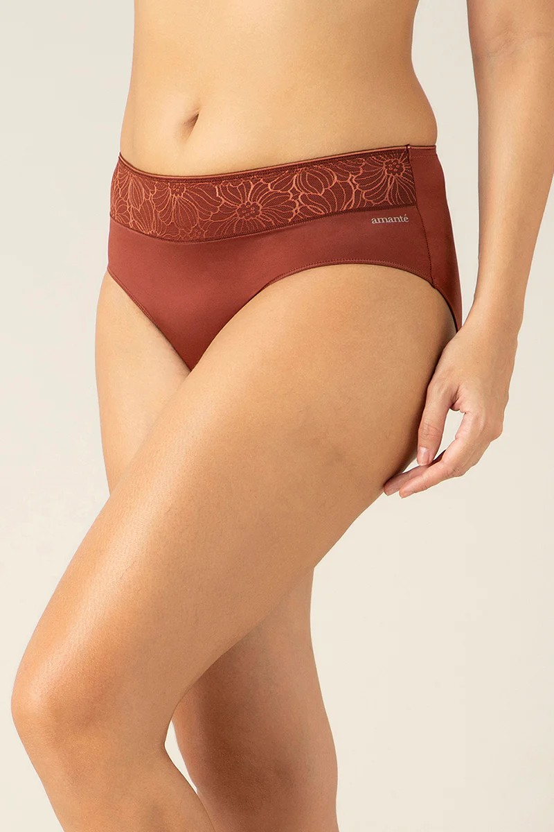 AMANTE HIPSTER PANTY BACK COVERAGE MID-WAISTED PANTY