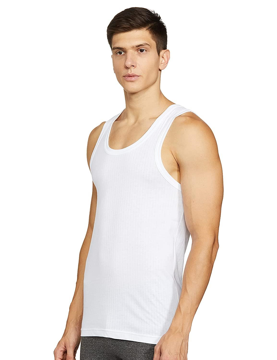 Van Heusen Men Sport Ultra Soft Regular Fit Vest - Combed Cotton - Pack of 2 - Wider Straps, Solid