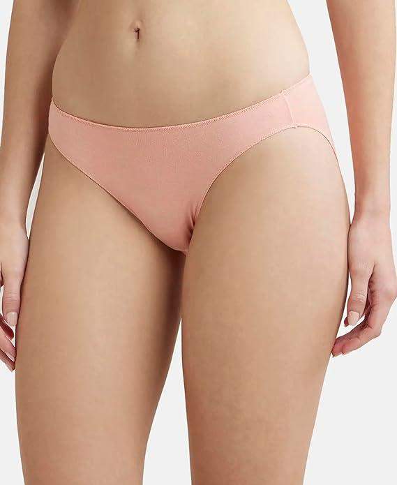Jockey Women's Medium Coverage Micro Modal Elastane Stretch Mid Waist Bikini Concealed Waistband and Stay Fresh Treatment