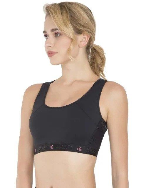 Jockey Women's Sports Bra | Wirefree | Padded | Full Coverage with Racer Back Styling | Tactel Nylon Elastane Stretch Fabric