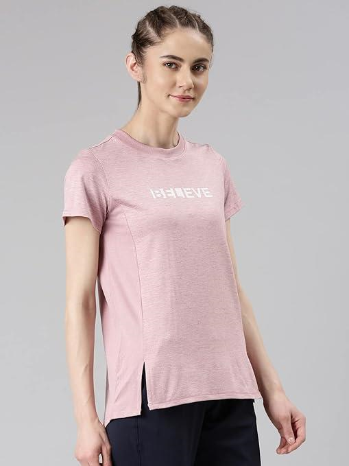 Enamor Womens Athleisure Dry Fit with Antimicrobial & Sweat Wicking Crew Neck Short Sleeve Breathe Active Wear T-Shirt