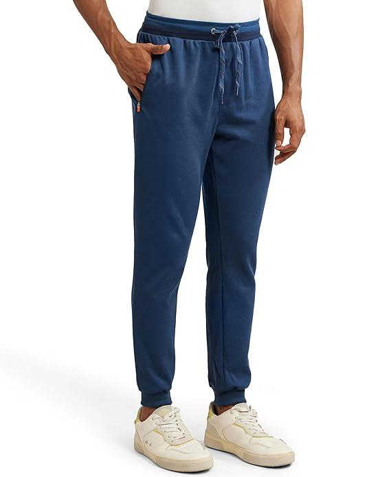 Jockey Men's Super Combed Cotton Rich Pique Fabric Slim Fit Mid Rise Joggers with Zipper Pockets