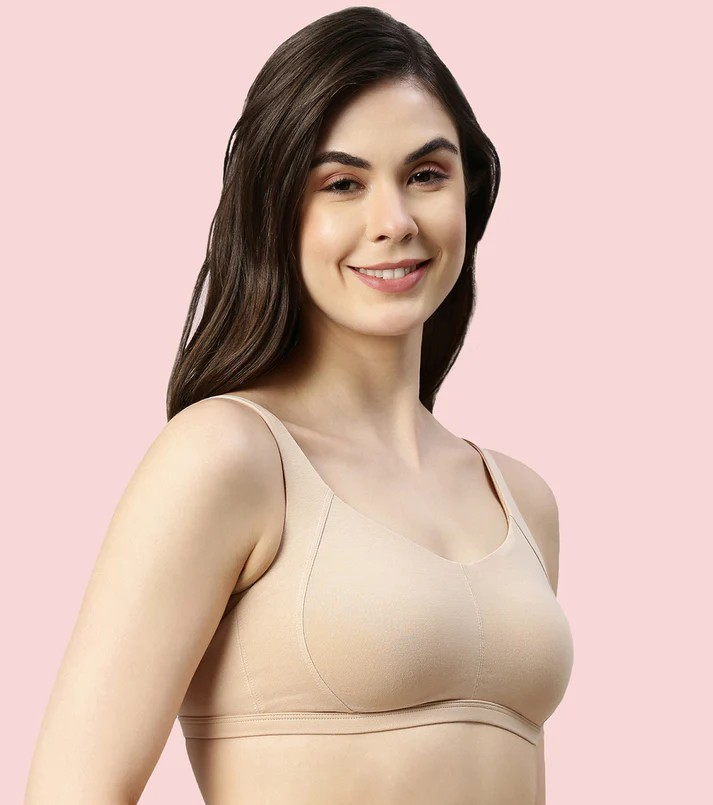 Enamor Women's Everyday Cotton Minimizer Bra - Non-Wired, Padded, Full Coverage, Intellifresh and Antimicrobial