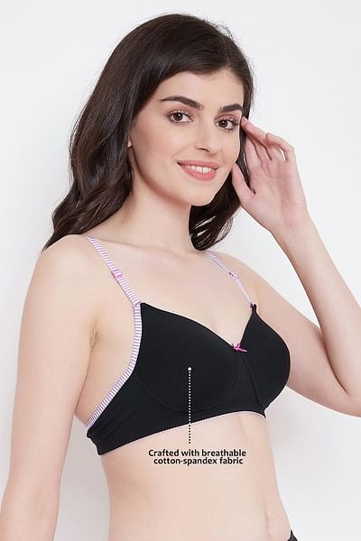 Clovia Women's Cotton Padded Non-Wired Full Cup Multiway T-Shirt Bra