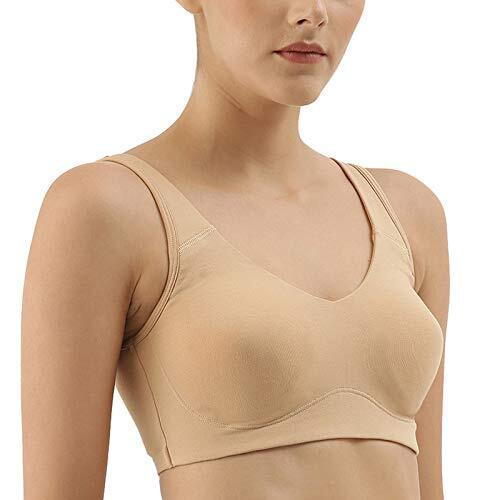 Enamor Easy Slip-On and Back Keyhole Women's Cotton Everyday Beginner's Bra - Padded, Wirefree, Full Coverage