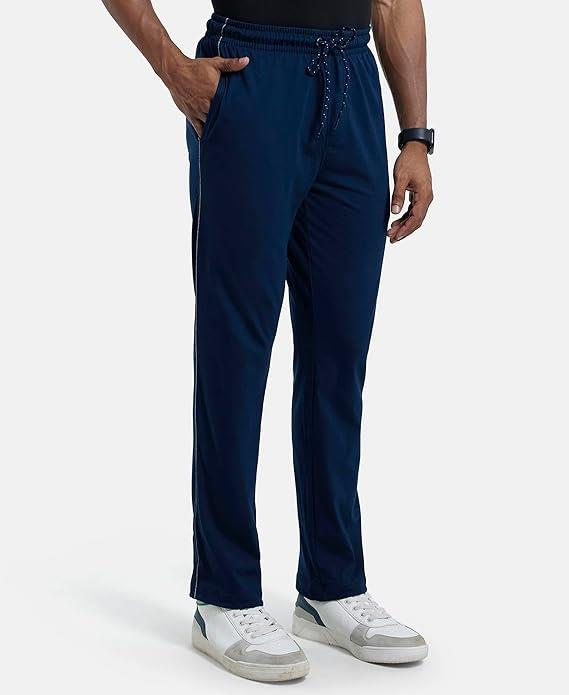 Jockey Men's Super Combed Cotton Rich Regular Fit Mid Rise Trackpants with Side Pockets