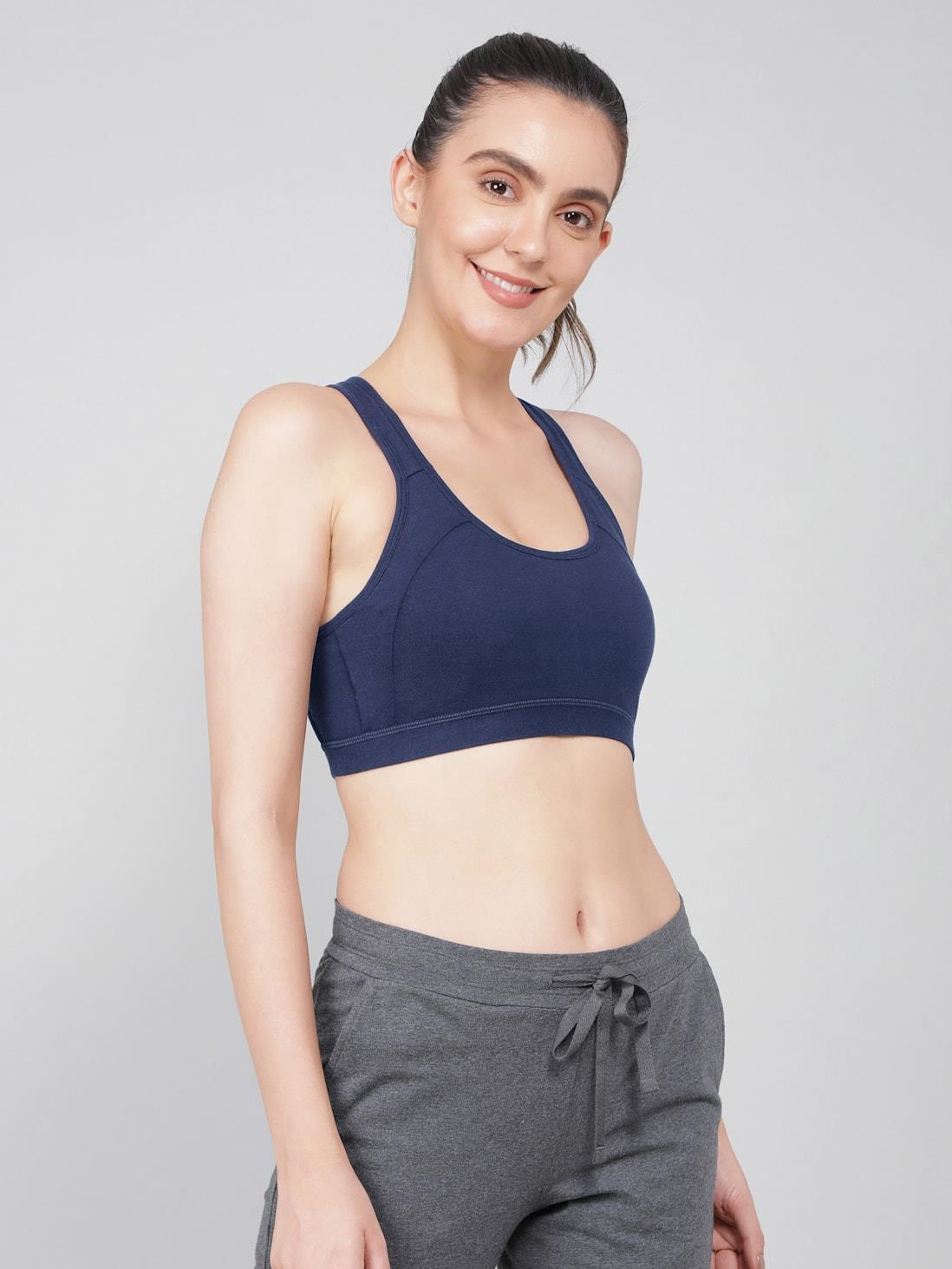 Jockey 1380 Women Super Combed Cotton Active Bra | Wirefree | Padded | Racer Back Styling |