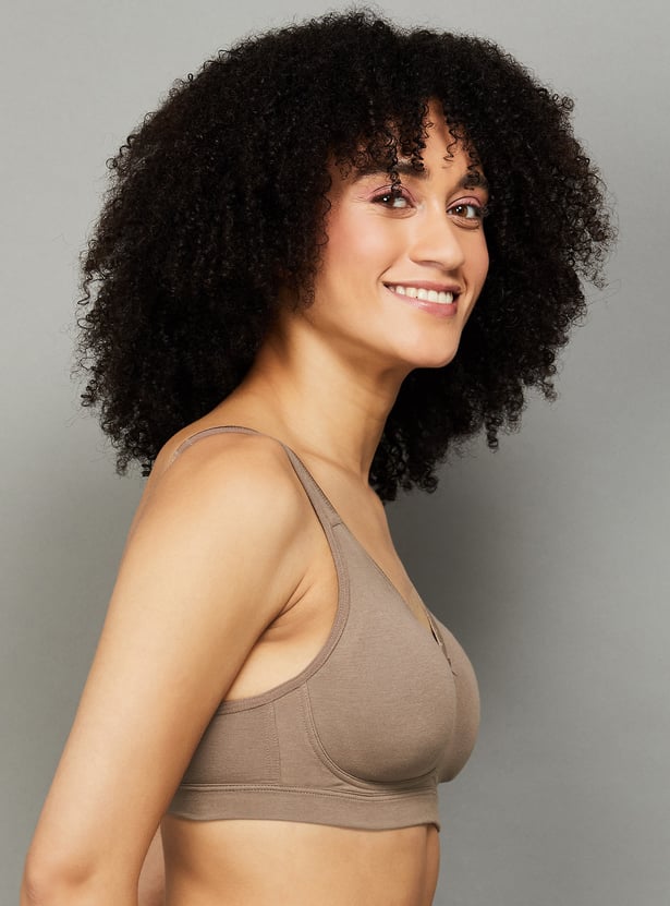 Jockey  Women's Everyday Bra | Wirefree | Non Padded | Full Coverage | Concealed Shaper Panel | Super Combed Cotton Elastane Fabric