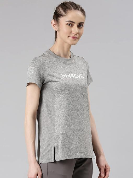 Enamor Womens Athleisure Dry Fit with Antimicrobial & Sweat Wicking Crew Neck Short Sleeve Breathe Active Wear T-Shirt