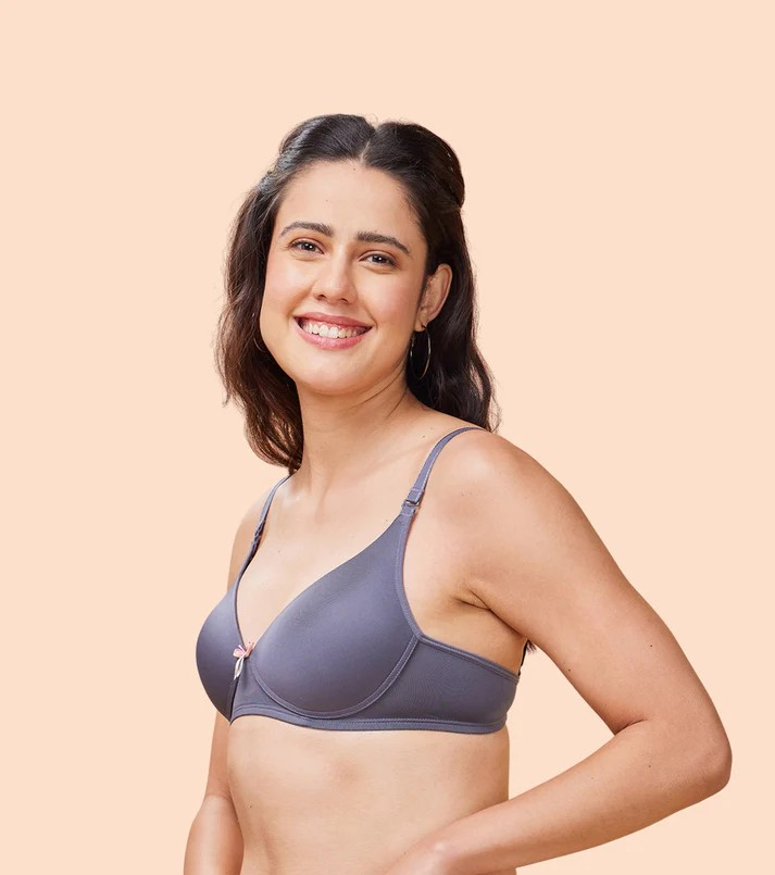 Enamor Medium Coverage Wirefree F023 Perfect Plunge Women T-Shirt Lightly Padded Bra