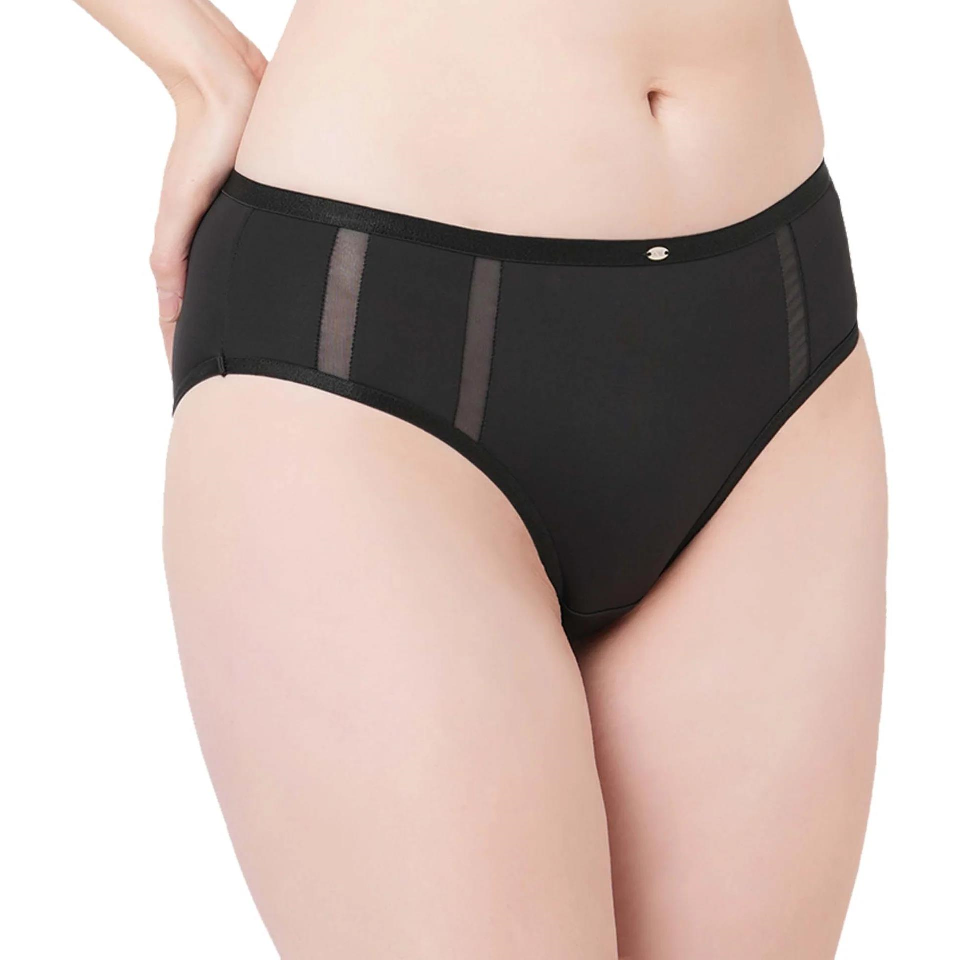SOIE PANTY HIGH WAIST FULL COVERAGE MESH PANELLED BRIEF PANTY