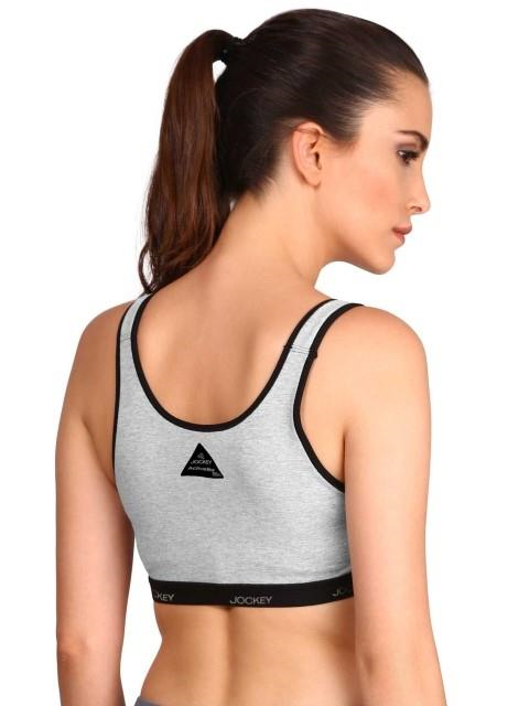 Jockey  Women Super Combed Cotton Elastane Active Bra | Wirefree | Non Padded | Full Coverage Slip-On with Wider Straps