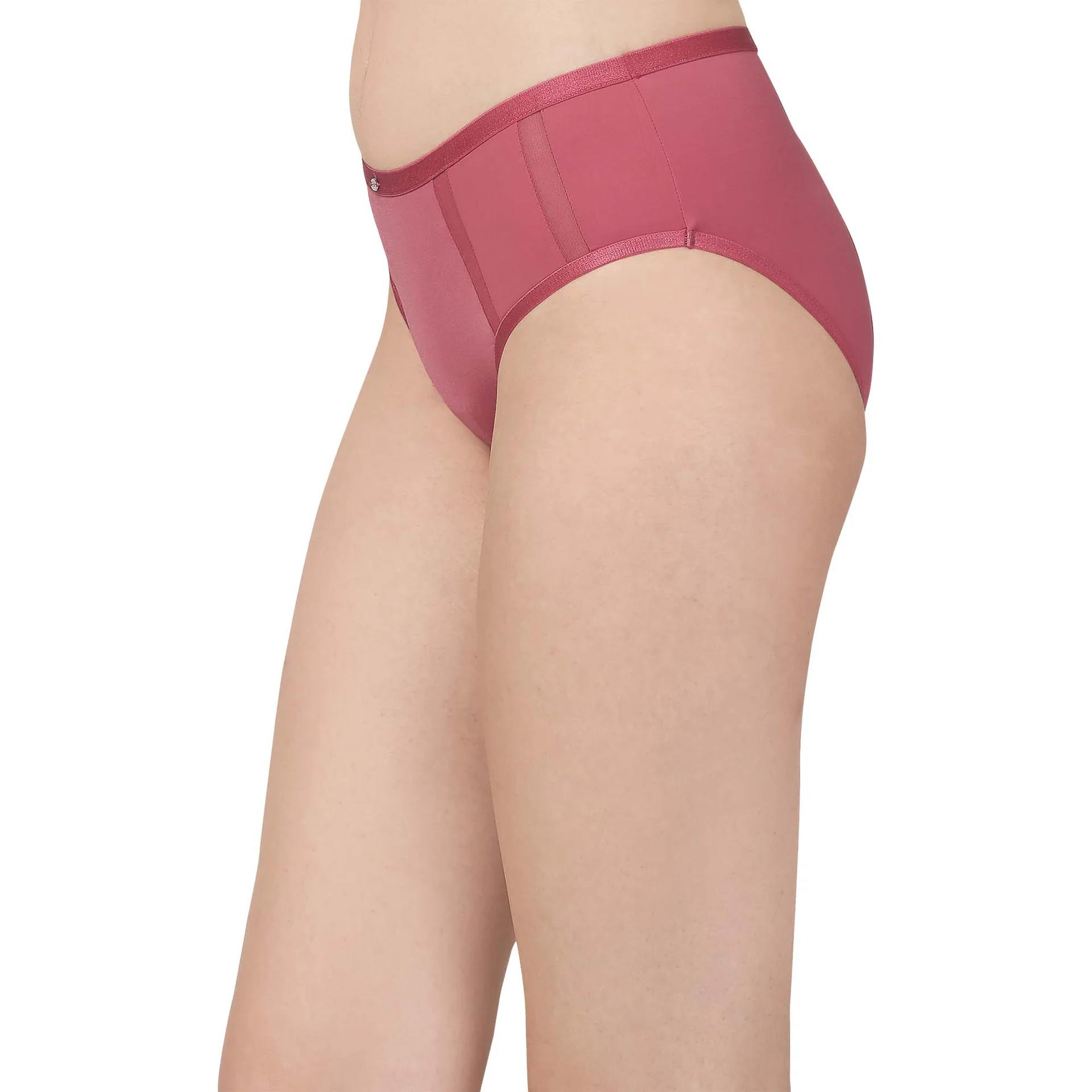 SOIE PANTY HIGH WAIST FULL COVERAGE MESH PANELLED BRIEF PANTY
