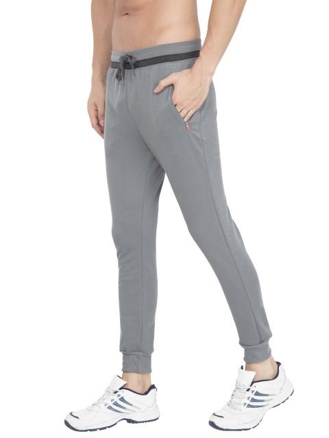 Jockey Men's Super Combed Cotton Rich Pique Fabric Slim Fit Mid Rise Joggers with Zipper Pockets