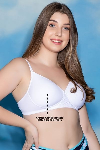 Clovia Women's Cotton Padded Non-Wired Full Cup Multiway T-Shirt Bra