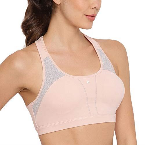 Enamor Medium Impact, Side Panel Shaping, Racer Back Women's Cotton Sports Bra - Padding with Removable Cups, Wirefree, High Coverage
