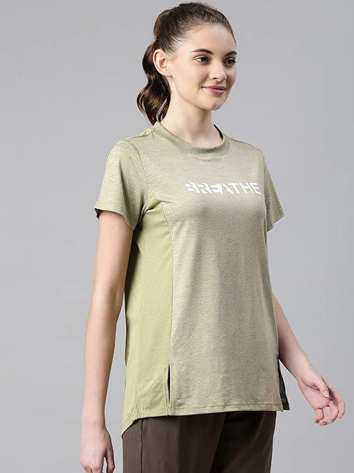 Enamor Womens Athleisure Dry Fit with Antimicrobial & Sweat Wicking Crew Neck Short Sleeve Breathe Active Wear T-Shirt