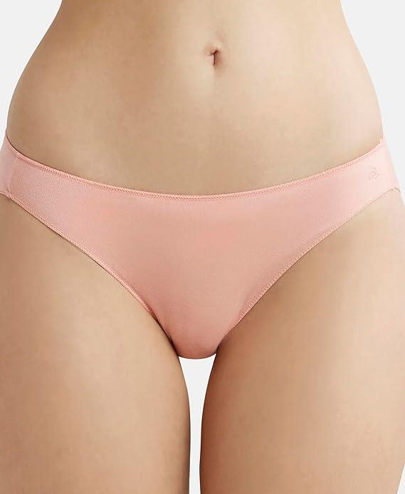 Jockey Women's Medium Coverage Micro Modal Elastane Stretch Mid Waist Bikini Concealed Waistband and Stay Fresh Treatment