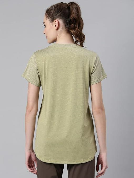 Enamor Womens Athleisure Dry Fit with Antimicrobial & Sweat Wicking Crew Neck Short Sleeve Breathe Active Wear T-Shirt