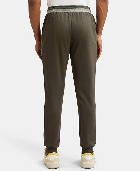 Jockey Men's Super Combed Cotton Rich Pique Fabric Slim Fit Mid Rise Joggers with Zipper Pockets