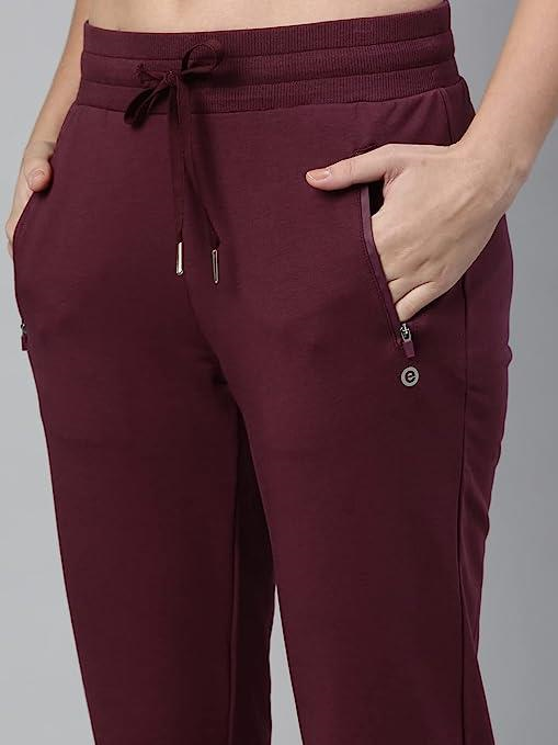 Enamor Mid Rise 7/8th length Drawstring Closure Cotton Terry Jogger For Women - Slim Fit, Super Soft, Antimicrobial