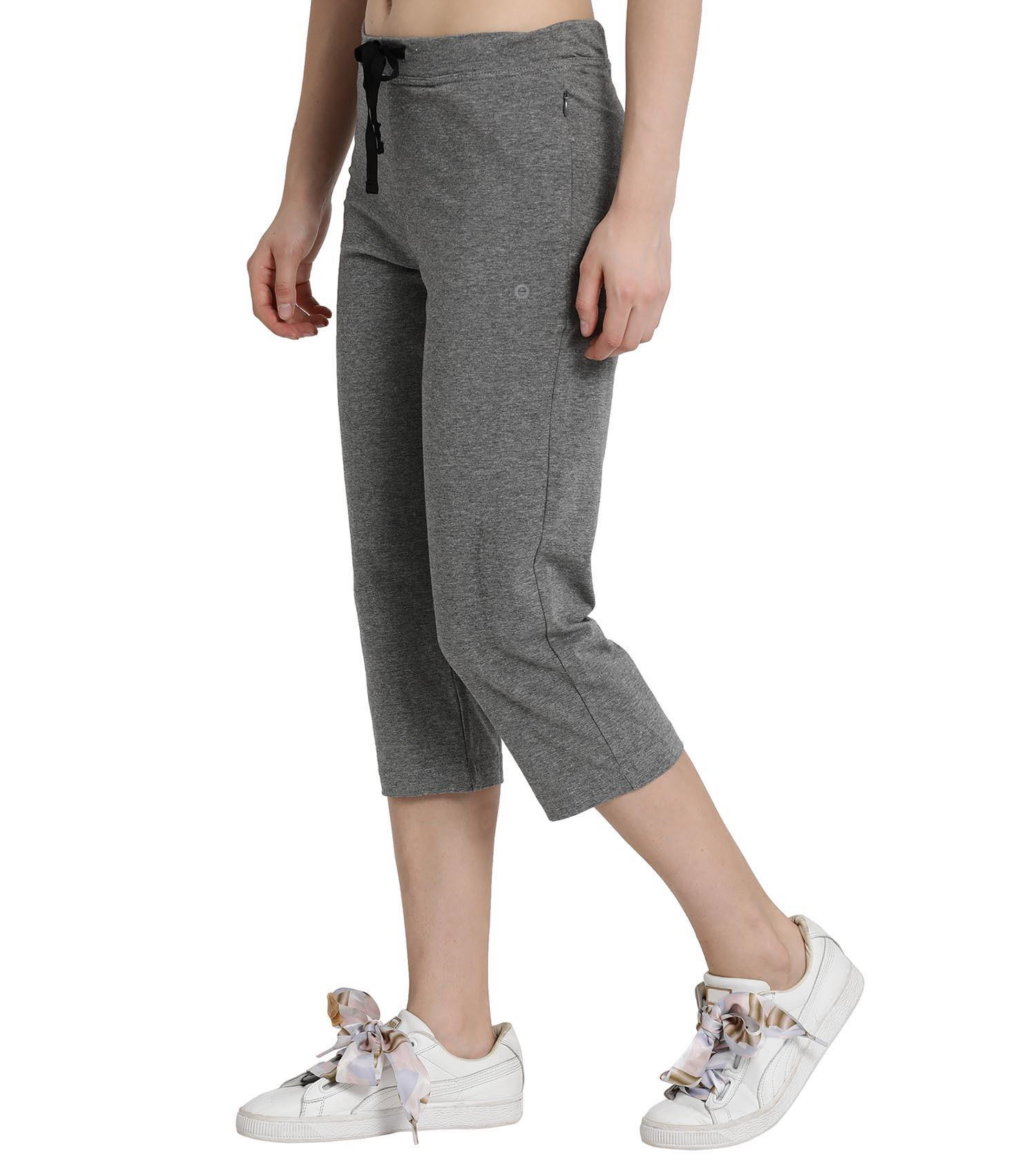 Enamor Mid Rise Capri Length Drawstring Closure Lounge Capri for Women - Slim Fit, Soft and Breathable Stretch Cotton