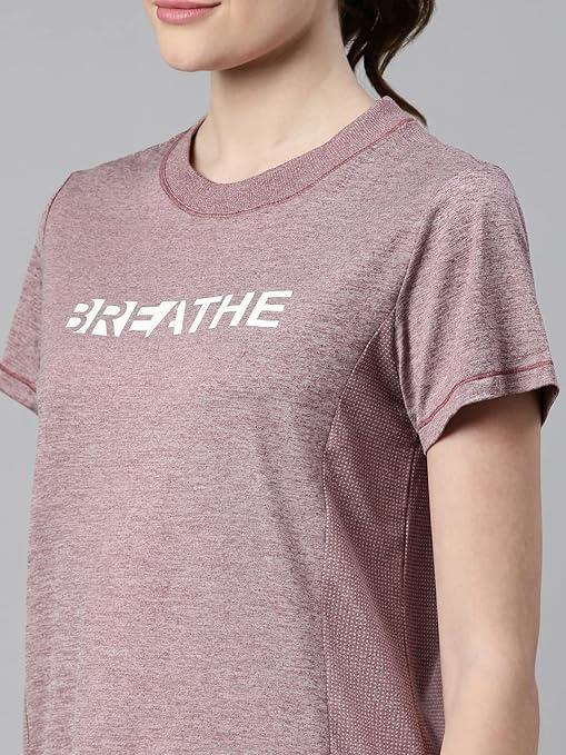 Enamor Womens Athleisure Dry Fit with Antimicrobial & Sweat Wicking Crew Neck Short Sleeve Breathe Active Wear T-Shirt