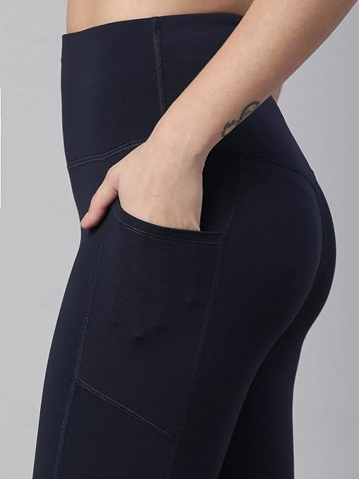 Enamor High Rise 7/8th Length Drawstring Closure Active Cotton Legging for Women - Hugged Fit, Quick Dry, Antimicrobial