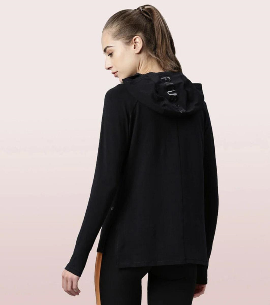 ENAMORE LADIES HOODED MASK TEE|DRY FIT COTTON TEE WITH HOODY & MASK