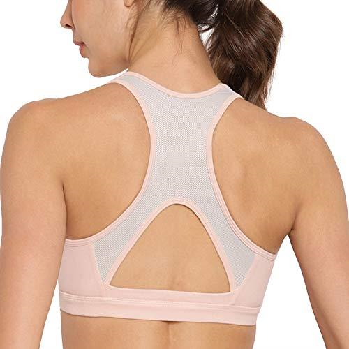 Enamor Medium Impact, Side Panel Shaping, Racer Back Women's Cotton Sports Bra - Padding with Removable Cups, Wirefree, High Coverage