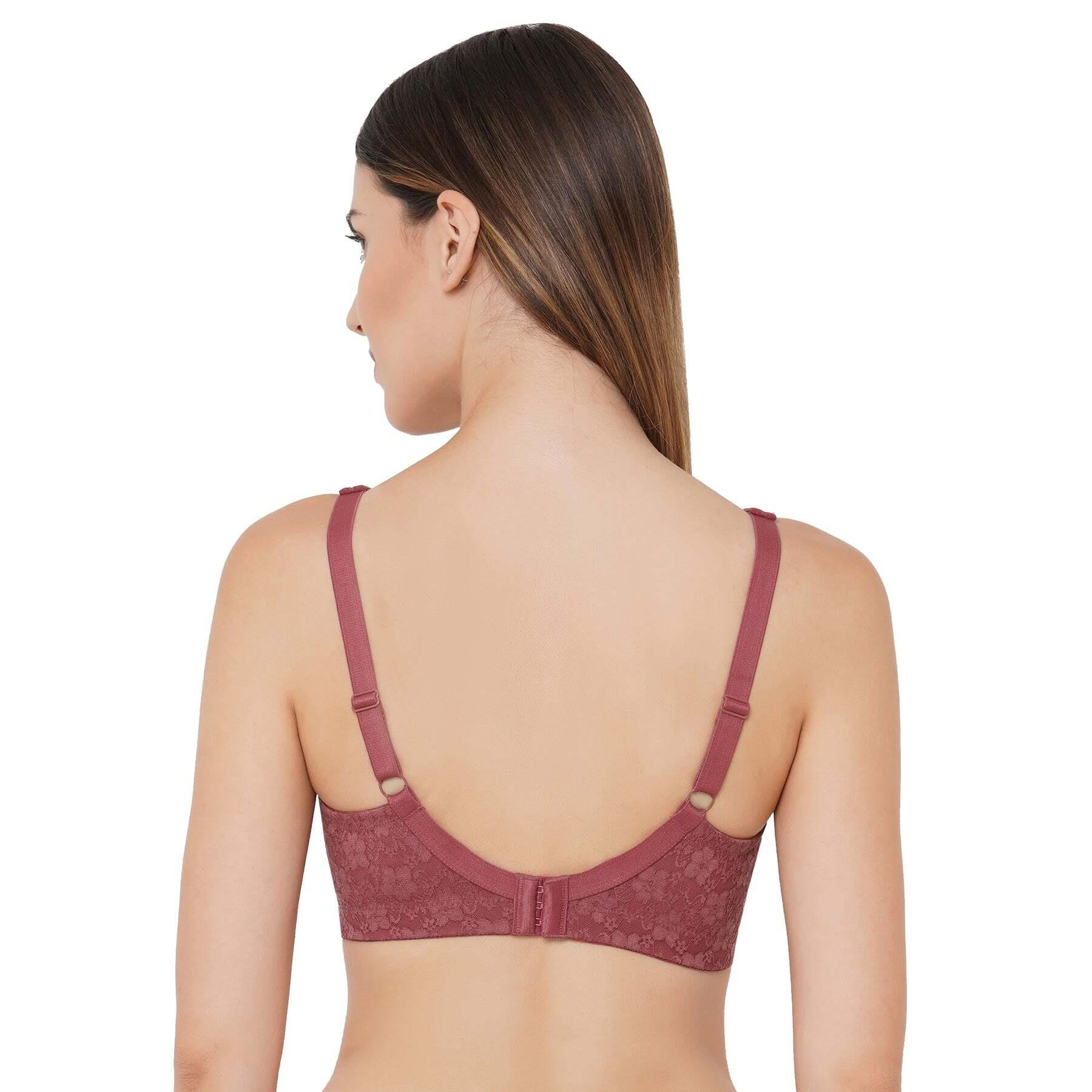 SOIE Women’s Full Coverage Minimizer Bra|Non Wired, Non Padded, Triple Layered Cups|Breathable Stretch Cotton with Lace & U-Back Support