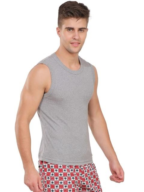 Jockey Men's Super Combed Cotton Rib Solid Slim Fit Round Neck Muscle Vest