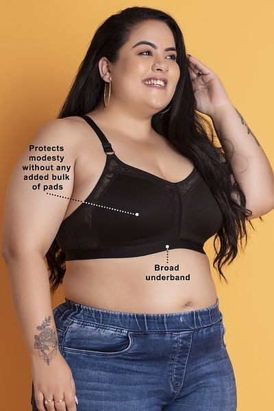 Clovia Cotton Spandex Solid Non-Padded Full Cup Wire Free Spacer Cup Bra