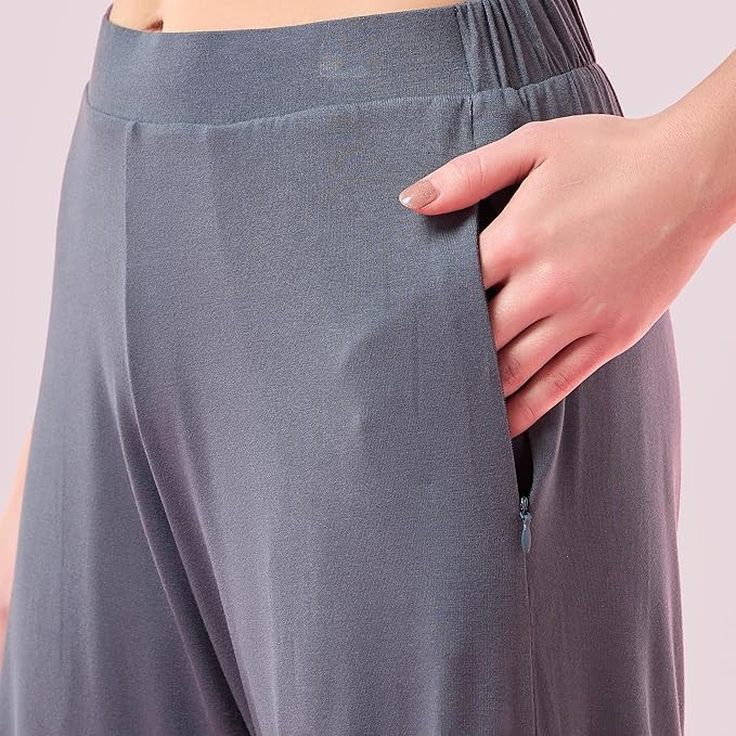 ENAMORE LADIES CAPRI VISCOSE STRETCH JERSEY ZIPPER POCKET CAPRI