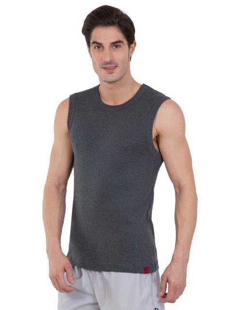 Jockey Men's Super Combed Cotton Rib Solid Slim Fit Round Neck Muscle Vest