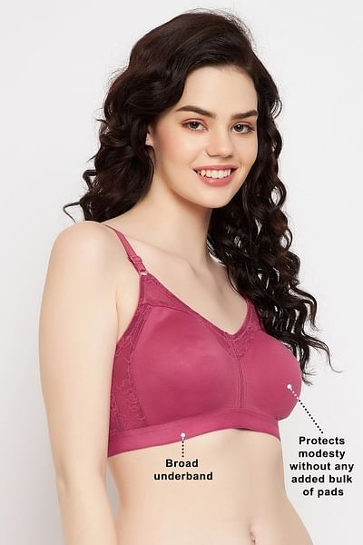 Clovia Cotton Spandex Solid Non-Padded Full Cup Wire Free Spacer Cup Bra