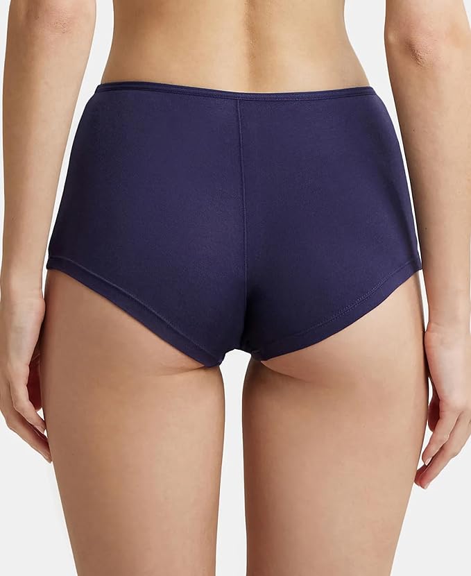 Jockey  Women's High Coverage Super Combed Cotton Elastane Stretch Mid Waist Boy Shorts Panty with Concealed Waistband and Stay Fresh Treatment