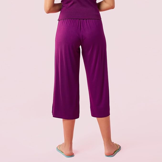 ENAMORE LADIES CAPRI VISCOSE STRETCH JERSEY ZIPPER POCKET CAPRI