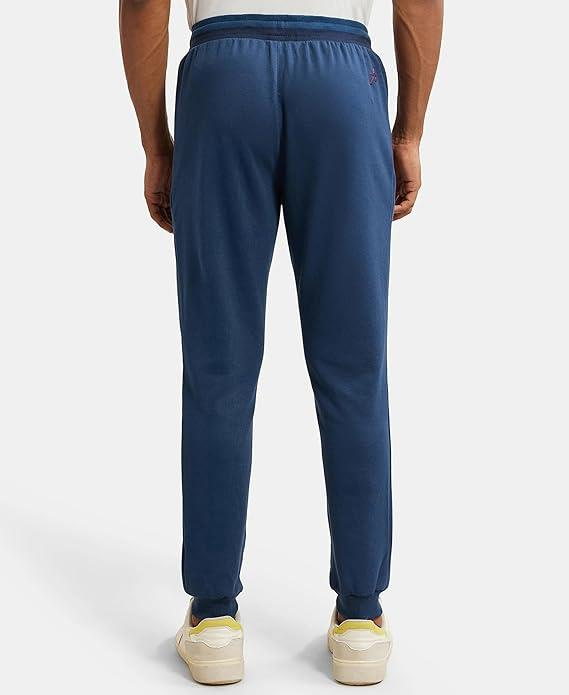 Jockey Men's Super Combed Cotton Rich Pique Fabric Slim Fit Mid Rise Joggers with Zipper Pockets