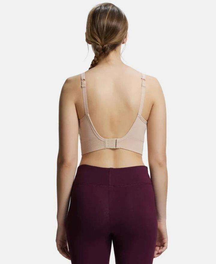 Jockey MI17 Sports Bra | Wirefree | Padded | Racer Back Styling | Recycled Polyester Fabric with StayFresh Treatment