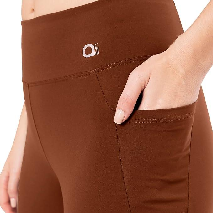 AMANTE LADIES TRACK SOLID HIGH RISE FULL LENGTH FLAUNT FLARED TRAVEL TRACK