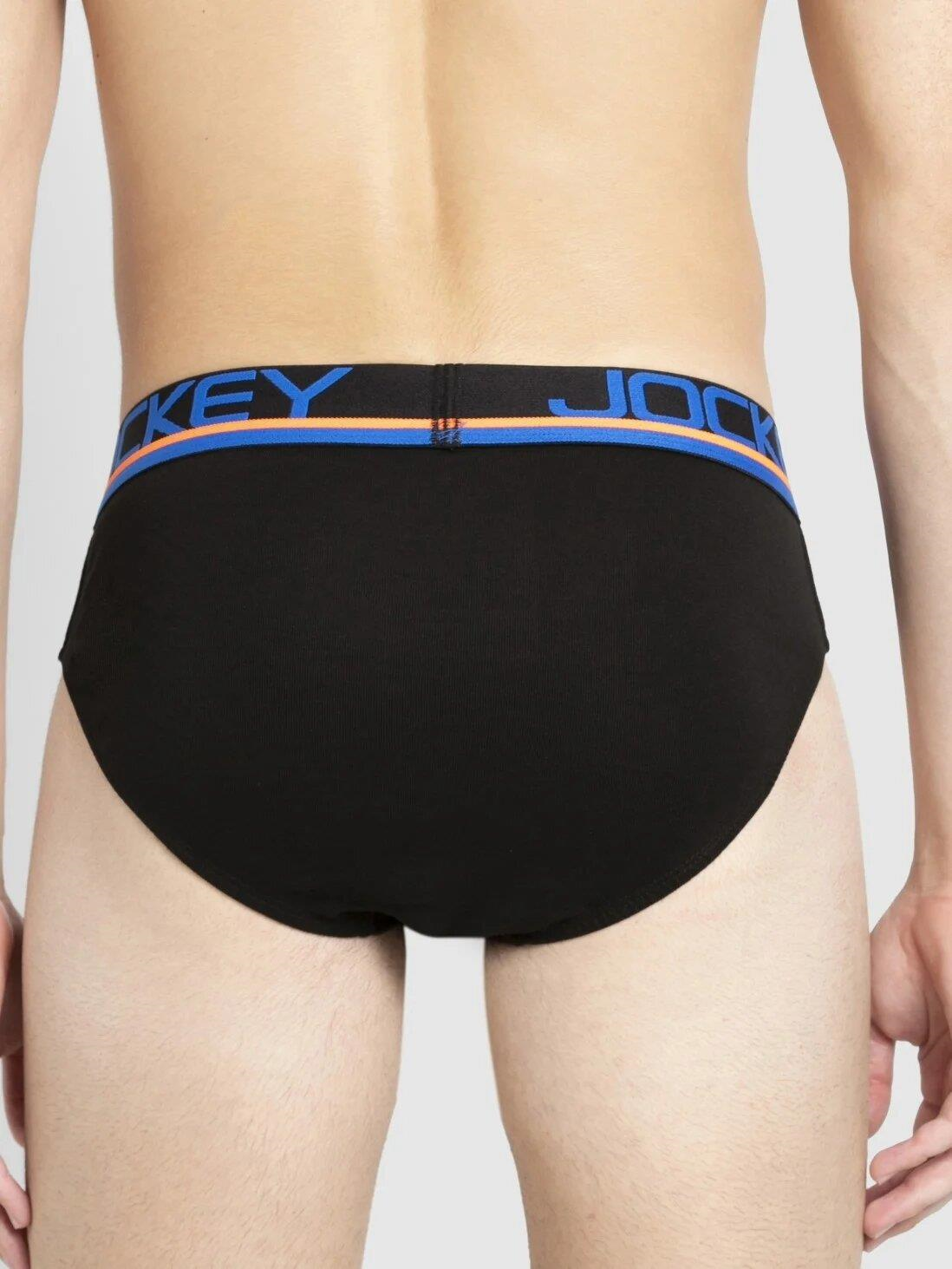 Jockey FP02 Men's Super Combed Cotton Rib Solid Brief with Ultrasoft Waistband