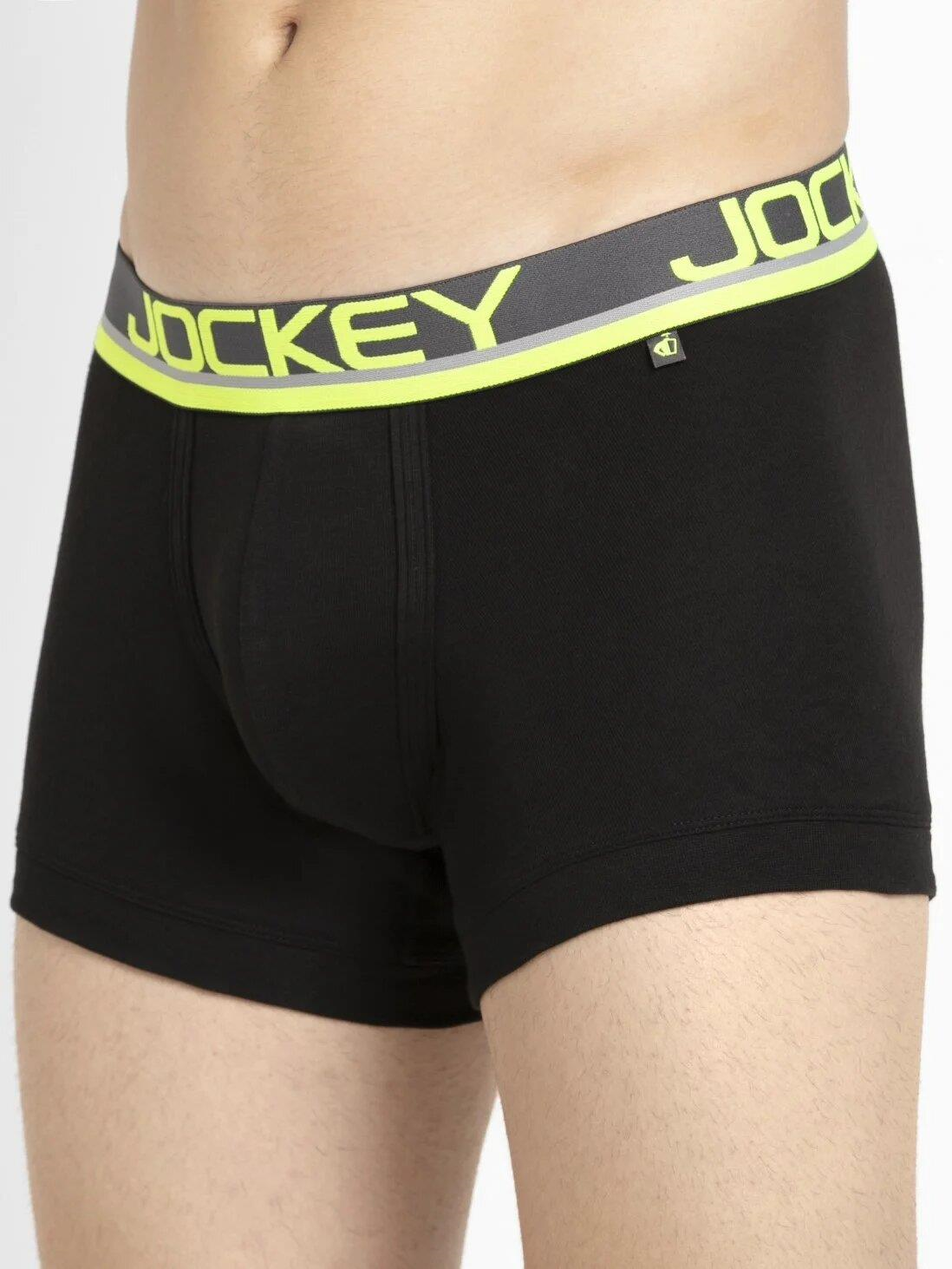 Jockey FP03 Men's Super Combed Cotton Rib Solid Trunk with Ultrasoft Waistband
