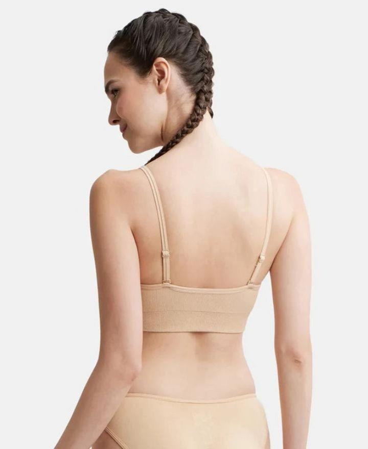 Jockey Women's Wired Padded Super Combed Cotton Elastane Strech Medium Coverage Plunge Neck Pushup Bra with Multiway Styling