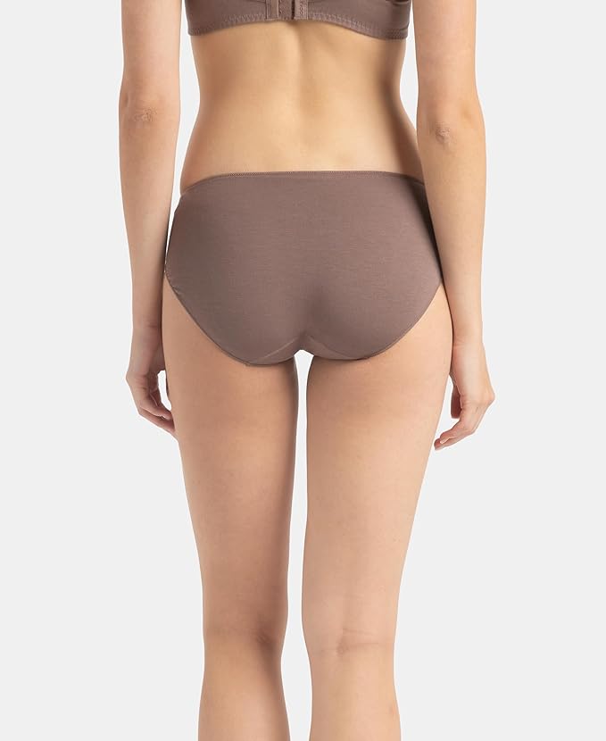 Jockey Women's Medium Coverage Micro Modal Elastane Stretch Mid Waist Bikini Concealed Waistband and Stay Fresh Treatment